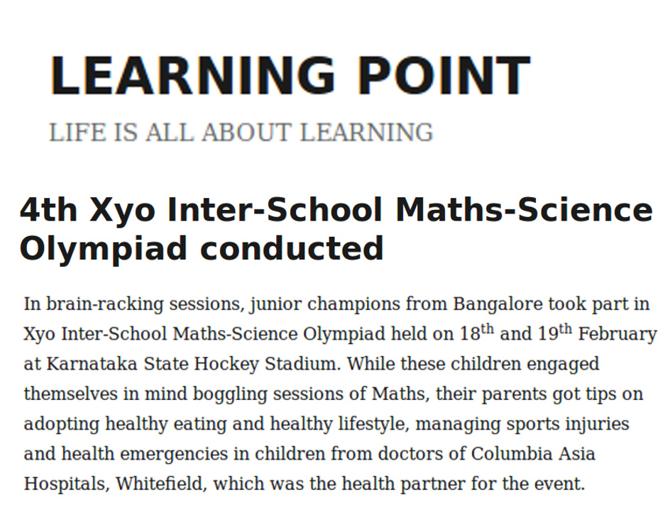 Xyo Maths in Learning Point